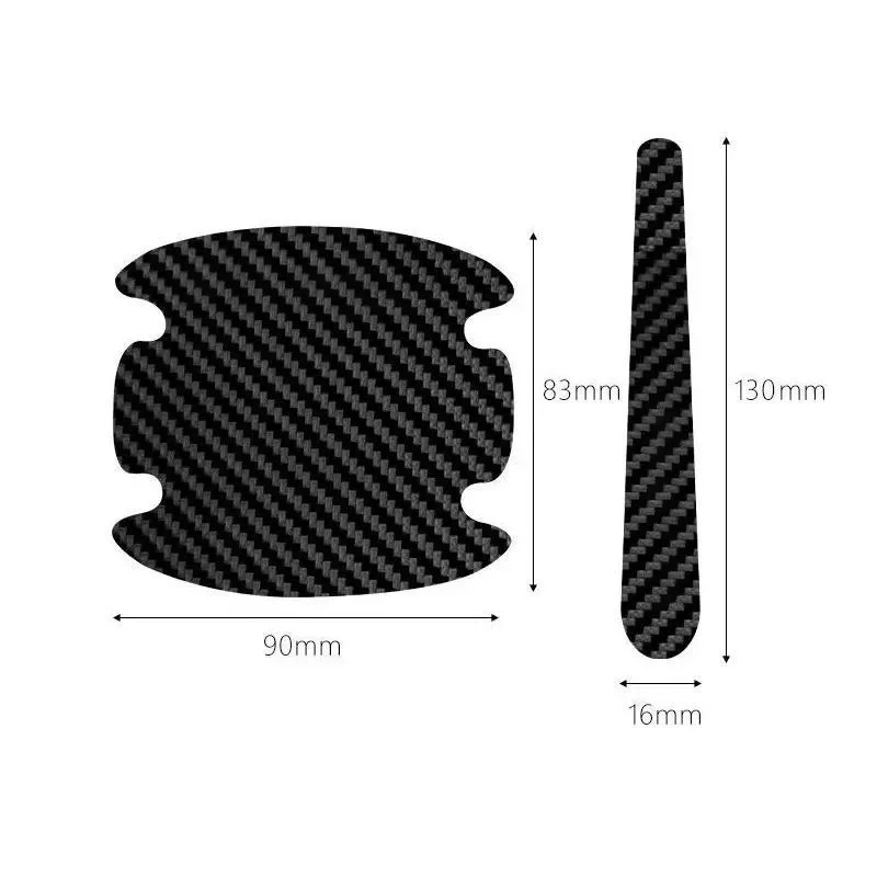 Automotive carbon fiber patterned door bowl sticker, universal door handle protective sticker, paint scratch resistant