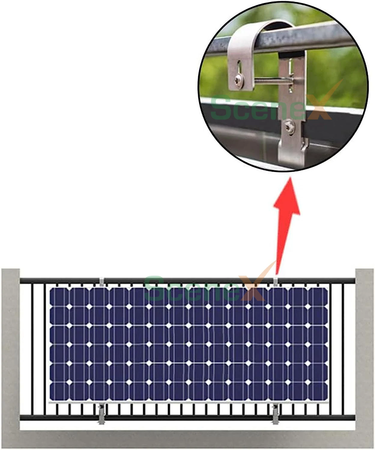 Solar Balcony Railing Mounting Bracket Roof Hook Solar Panel Holder for RVs, Trailers, Boats, Wall