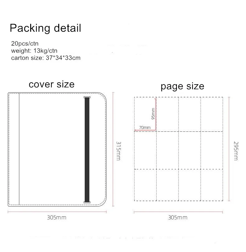 Customized PP Board Game Card Binder 12 pocket for 480 cards Card Binder Album