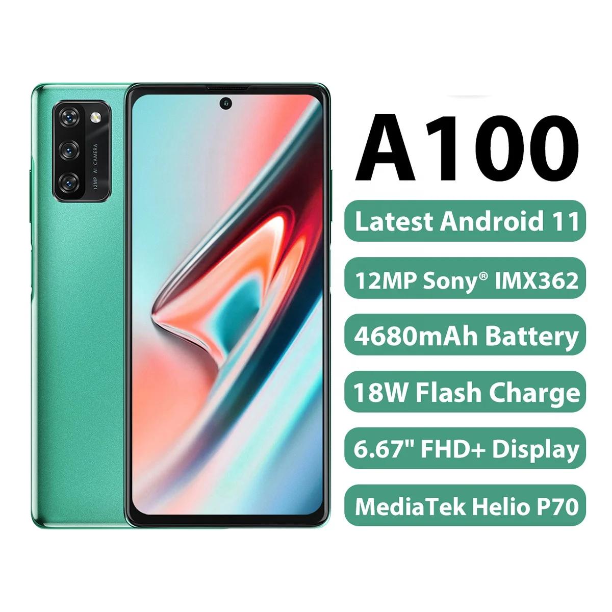 Смартфон Blackview A100 6 + 128 ГБ 4 камеры сканер отпечатка