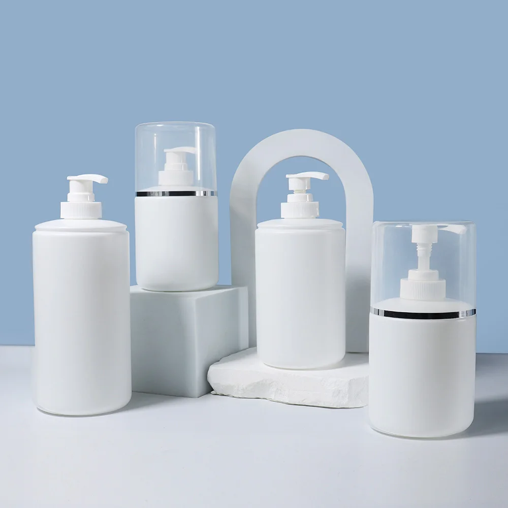 High Quality 8oz 10oz 16oz White 400ml Shower Gel Bottle Plastic Shampoo Pump Bottles For Cosmetic Packaging 250ml 500ml