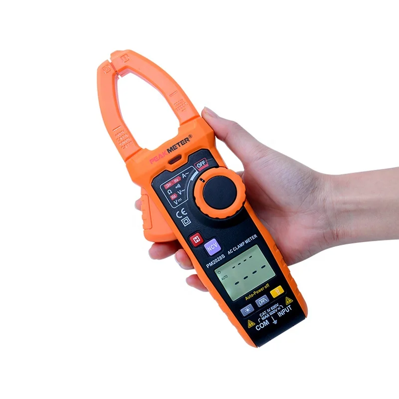 Двойной дисплей 6000 отсчетов Умный Цифровой токоизмеритель переменного тока 1000A с емкостью 6KuF VFD Peakmeter PM2028S