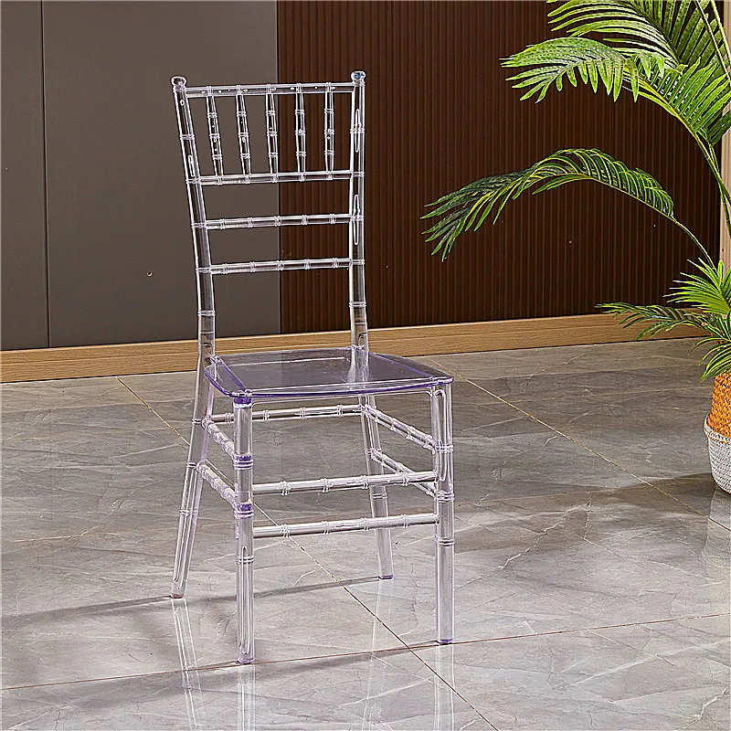 High quality modern crystal transparent clear resin plastic wedding chavari napoleon chiavari chair