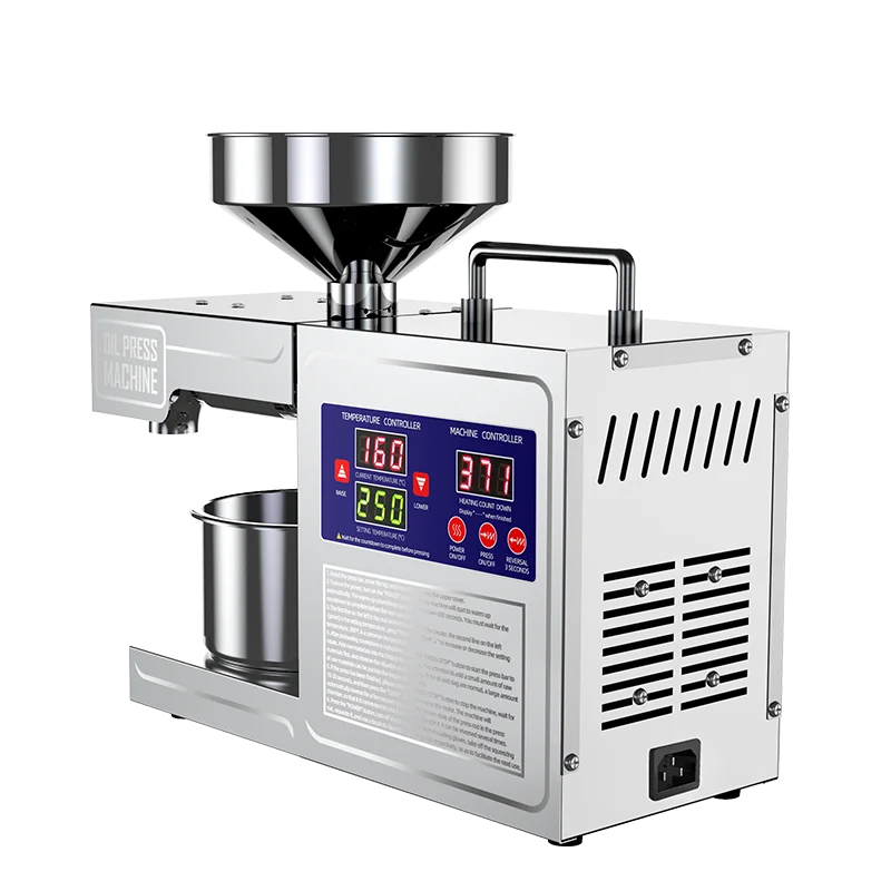 castor seed oil press machine Popular household mini stainless steel smart display peanut oil 220v  110v
