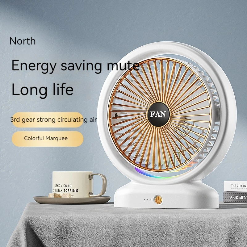 New Design Factory Price electric 3 speed control usb table fan portable mini hand rechargeable fan with light