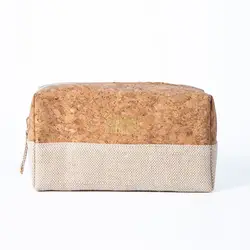 Eco Friendly Organic Cotton Canvas Zipper Packaging Pouch Natural Recycled RPET Linen Cork Makeup Cosmetic Bag
