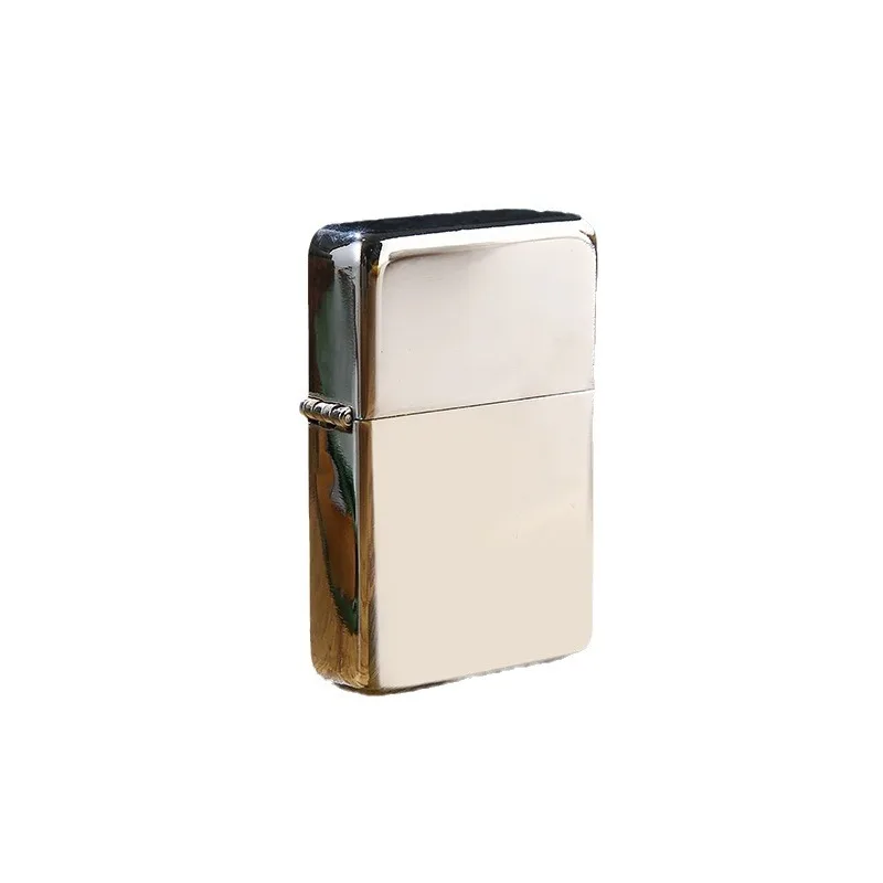 Classic kerosene lighter square head silver ice windproof lighter chrome plated color printing screen printing laser custom