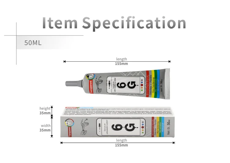 6G super glue 50ml transparent delicate fragrance adhesive with precision applicator tip repair phone computer display screen