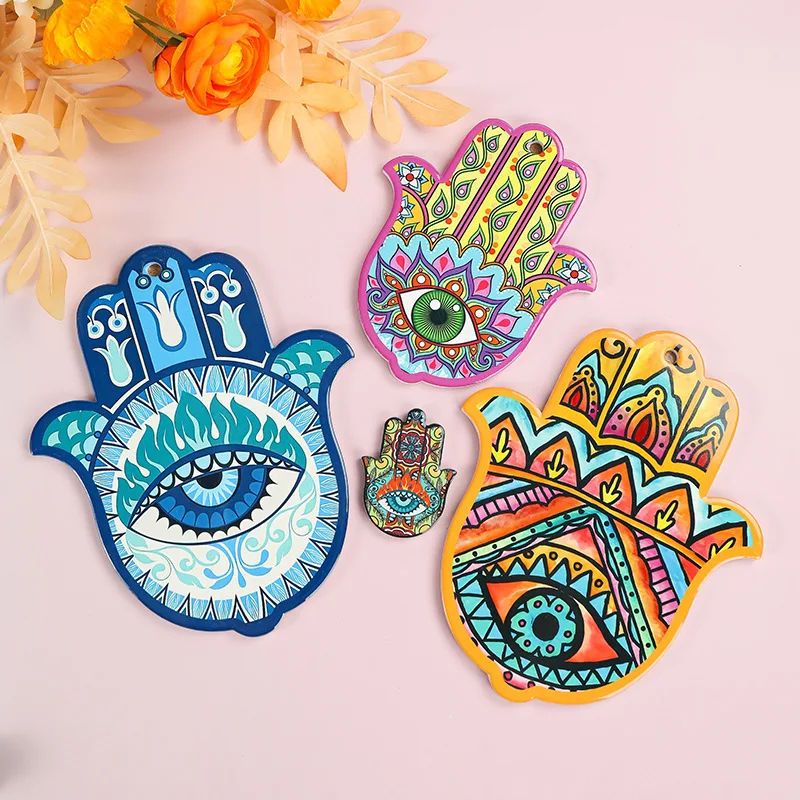 Creative Ceramic Palm Refrigerator Sticker Handicraft Decoration Heat Insulation Mat Absorbent Non-Slip Coaster Placemat