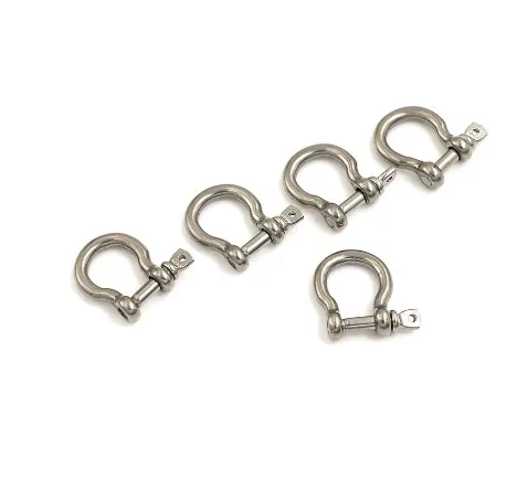 M4 Silver 304 Stainless Steel Rustproof Screw Pin Anchor Bow Shackle Clevis European Style