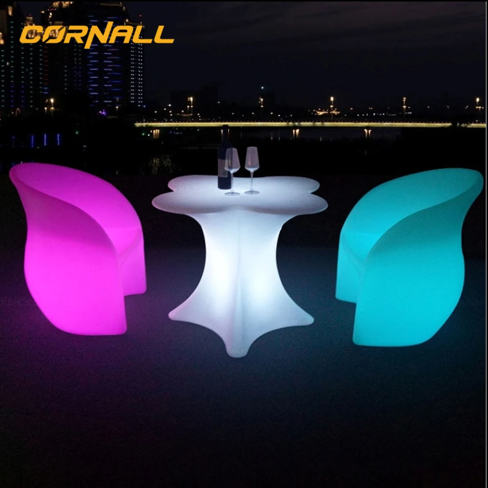 Modern design led bar light table party outdoor furniture waterproof sets
