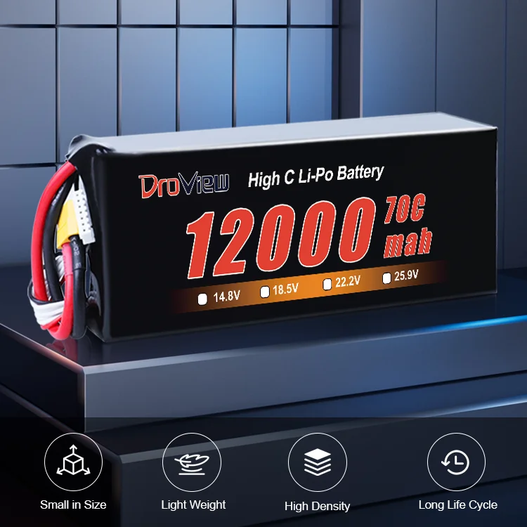 High Capacity  LIPO Battery  12000mah 6S1P 6S2P 6S3P  22.2V 70C  li-polymer lithium fpv 6s1p 22.2V FPV battery  For RC UVA Drone