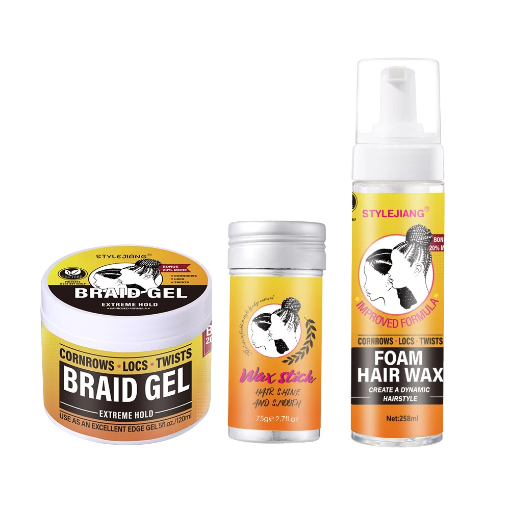 Organic Hair Styler Natural Hair Wax/Mousse/Wax Stick Styling Foam Hairstyle Sets