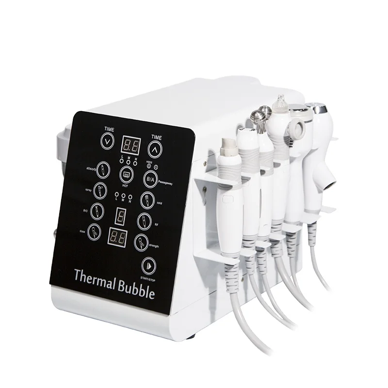 Approved 6 in 1 type face cleaning type ionic hydroxide thermal bubble facial machine