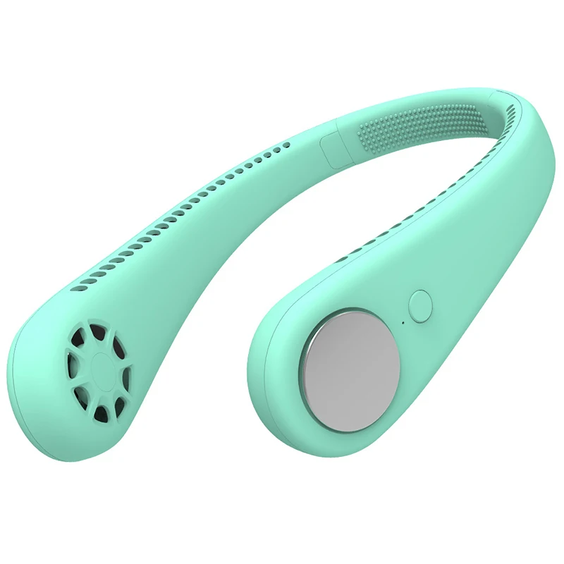 High Quality Cheap Price Hand Free Adjustable Lazy Wearable Neck Fan Portable Rechargeable Hanging Mini Neck Cooler Fan Leafless