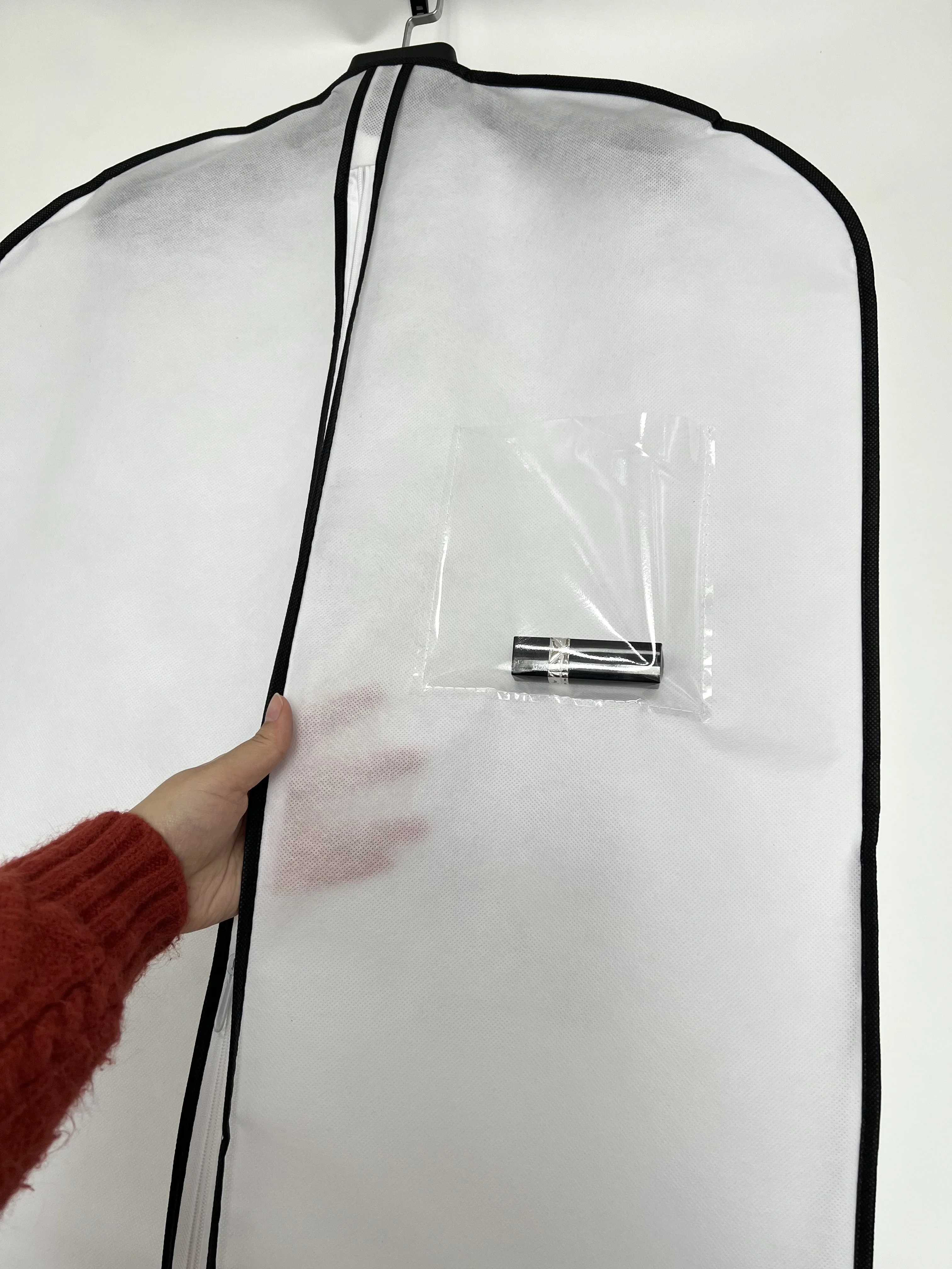72inch white nonwoven garment bag foldable dress cover bag 72' custom printed wedding dress bag cover
