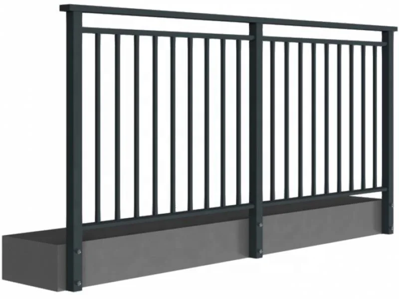 EKOO Screw DIY Outdoor Galvanized Steel Metal Balustrade Design Aluminum Balcony Railing/Stair Railing/Deck Railing and Handrail