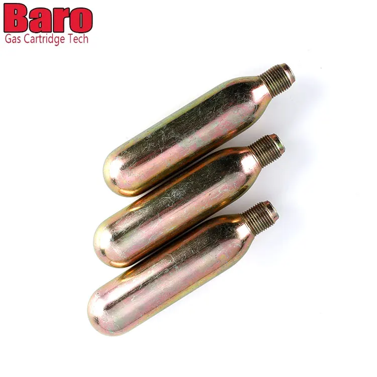 China Zhongshan Skillful Manufacturer Carbon Steel Gas Refill 38g CO2 Cartridge Gas Bottle 38g CO2 Cylinder