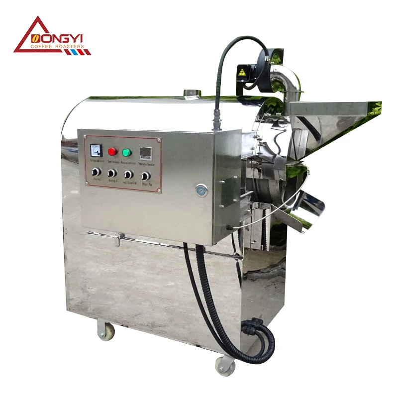Automatic cocoa roasting machine auto industrial roasted peanuts roaster oven making equipment factory price for sale