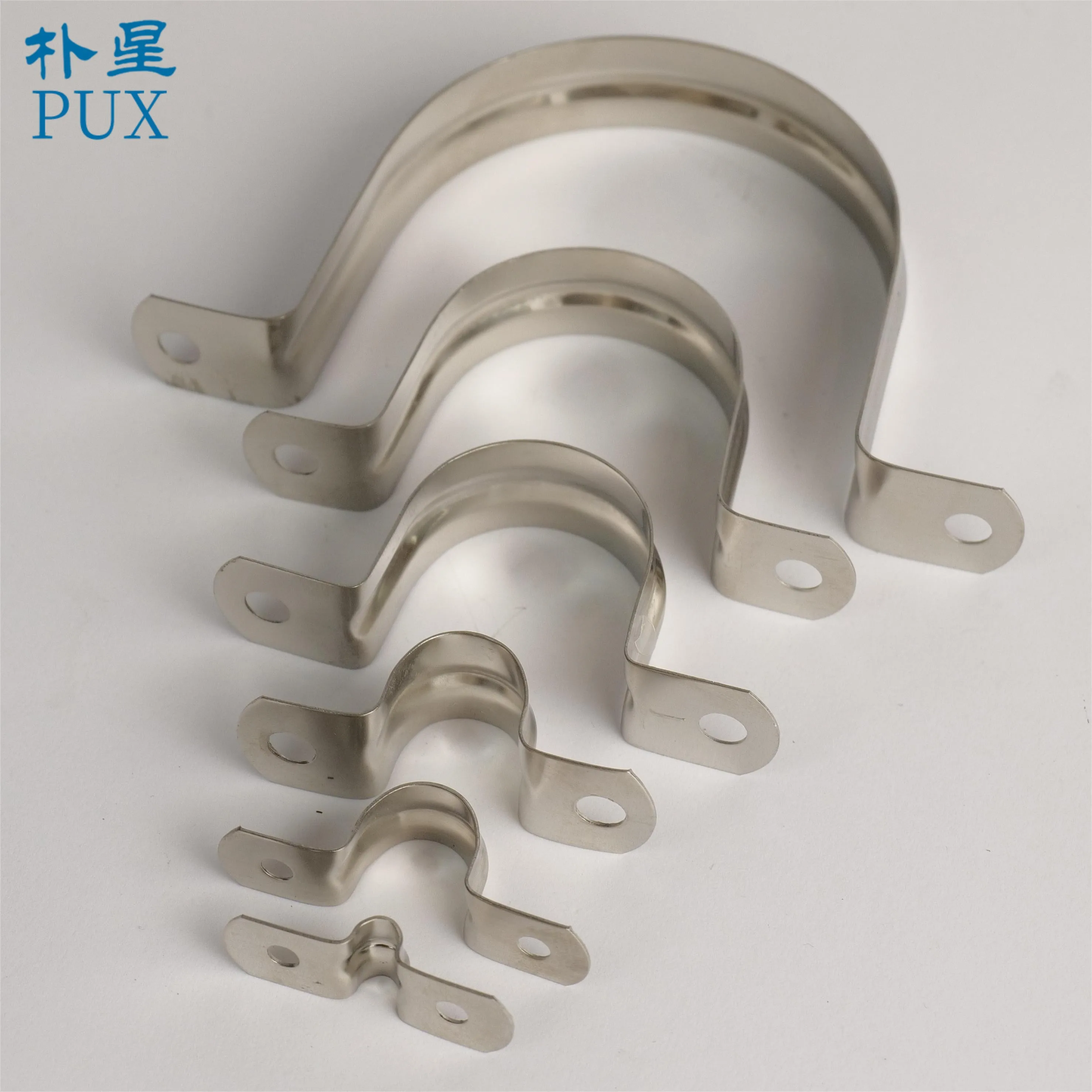 SS 201 304  bandwidth15mm thickness 0.5mm CPVC clamps for water lines Omega type saddle clamps M15 M20 M25 M30 for  pipe fitting