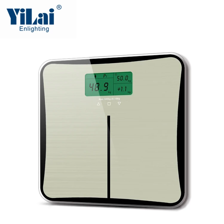 Multiple LCD display one time show 3 values body weight scale big size metal Brush bathroom Digital Personal Scale