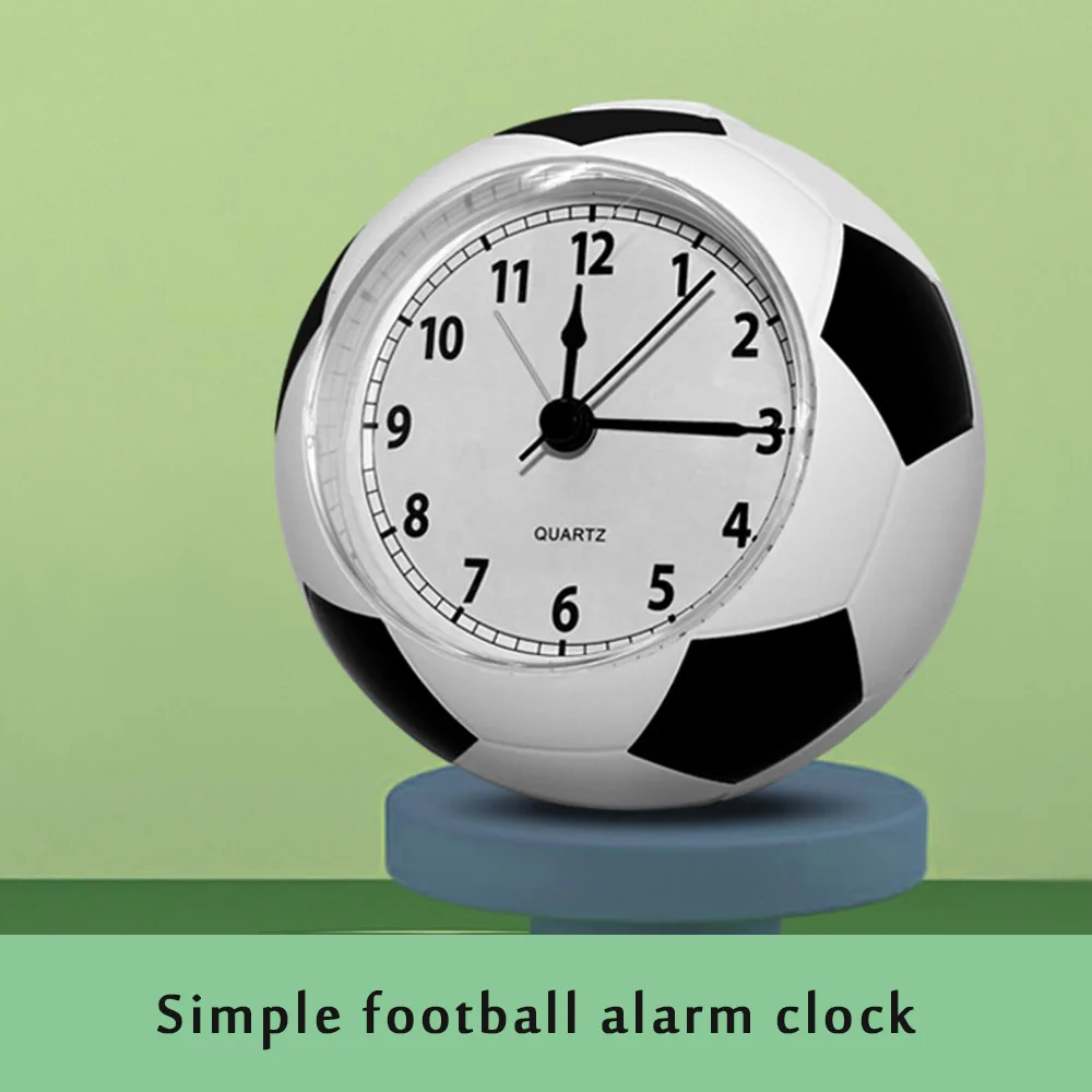 1pc  Football Creative Desk Clock Simple Student Silent Alarm Clock Home Desktop Cute Children Cartoon Funny Time  British clock