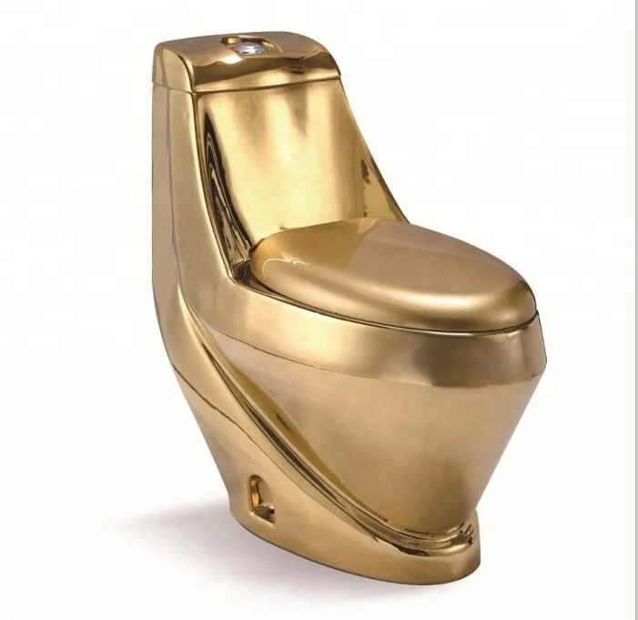China factory Modern Golden Sanitary Wares Wc One Pieces Gold Plating Toilet for sanitary ware