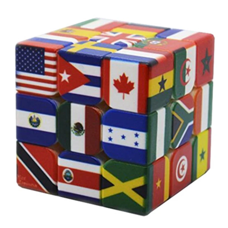 
Custom Educational National Flag Magic Puzzle Cube 3x3 Toys for Kids 