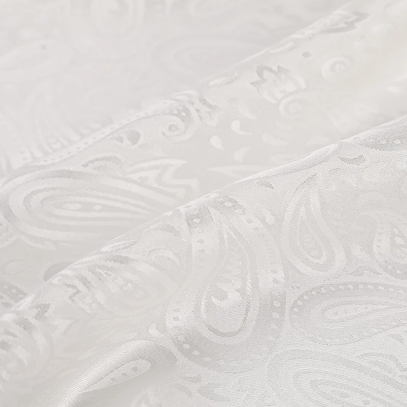 Wholesale Zhejiang Silk Aloe Shape White Jacquard 114cm 100% Silk Fabric