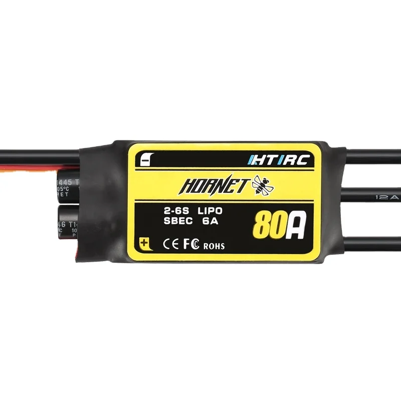 Лучшая цена HTIRC Hornet бесщеточный двигатель 80A ESC для радиоуправляемого самолета SBEC 5V 6A