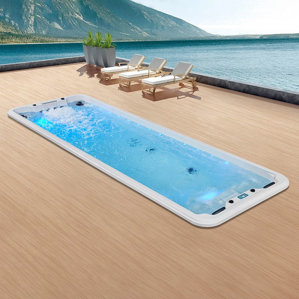 7m length family fiberglass inground swimspa outdoor swim pool acrylic underground swimming pool