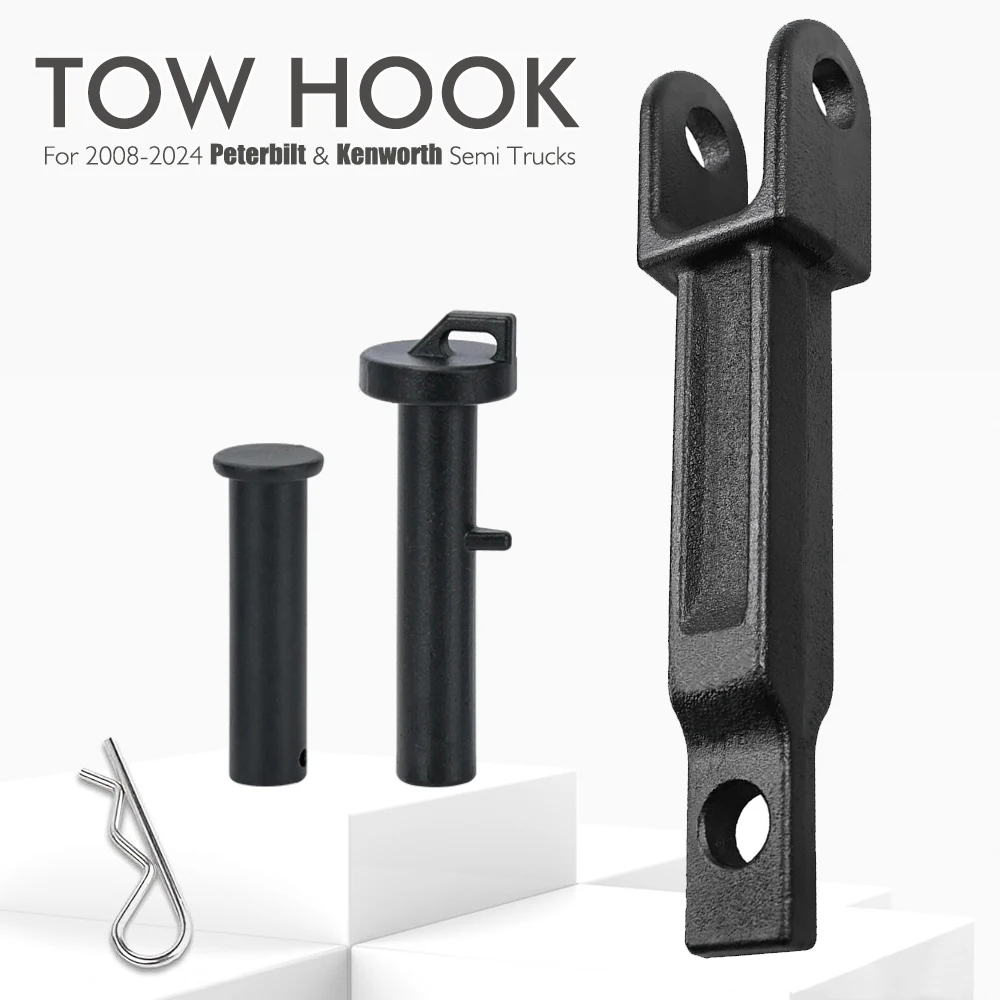 A20-6014 Single Tow Hook Kit Compatible with Peterbilt/Kenworth with Pull Pin  and Frame Pin