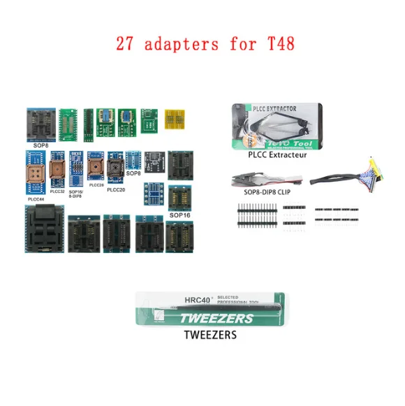 XGECU T48 Programmer with 27 Adapters (TL866-3G) Better Than Minipro Tl866 for SPI/Nor/NAND Flash/EMMC BGA153/162/169/100/221
