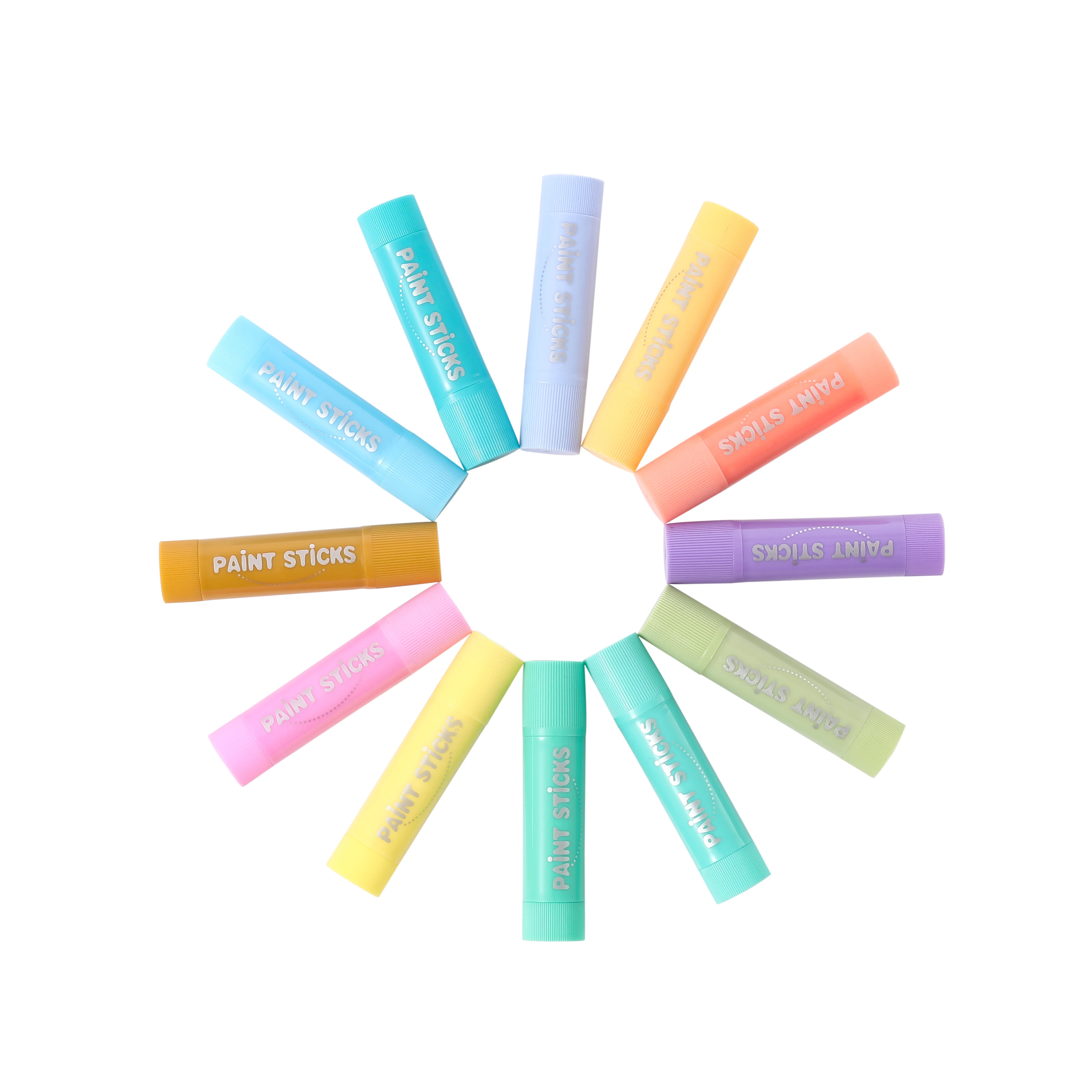 MeiduGaga 12 Pastel colors Mess Free Water Based Poster Solid Tempera Paint Sticks Crayon