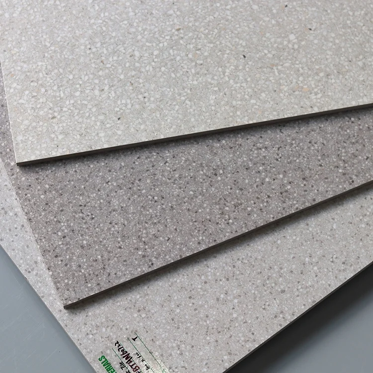 600x600 Matt Finish White Grey Cement Look Porcelain Rustic Restaurant Store Kitchen Floor Terrazzo Tile