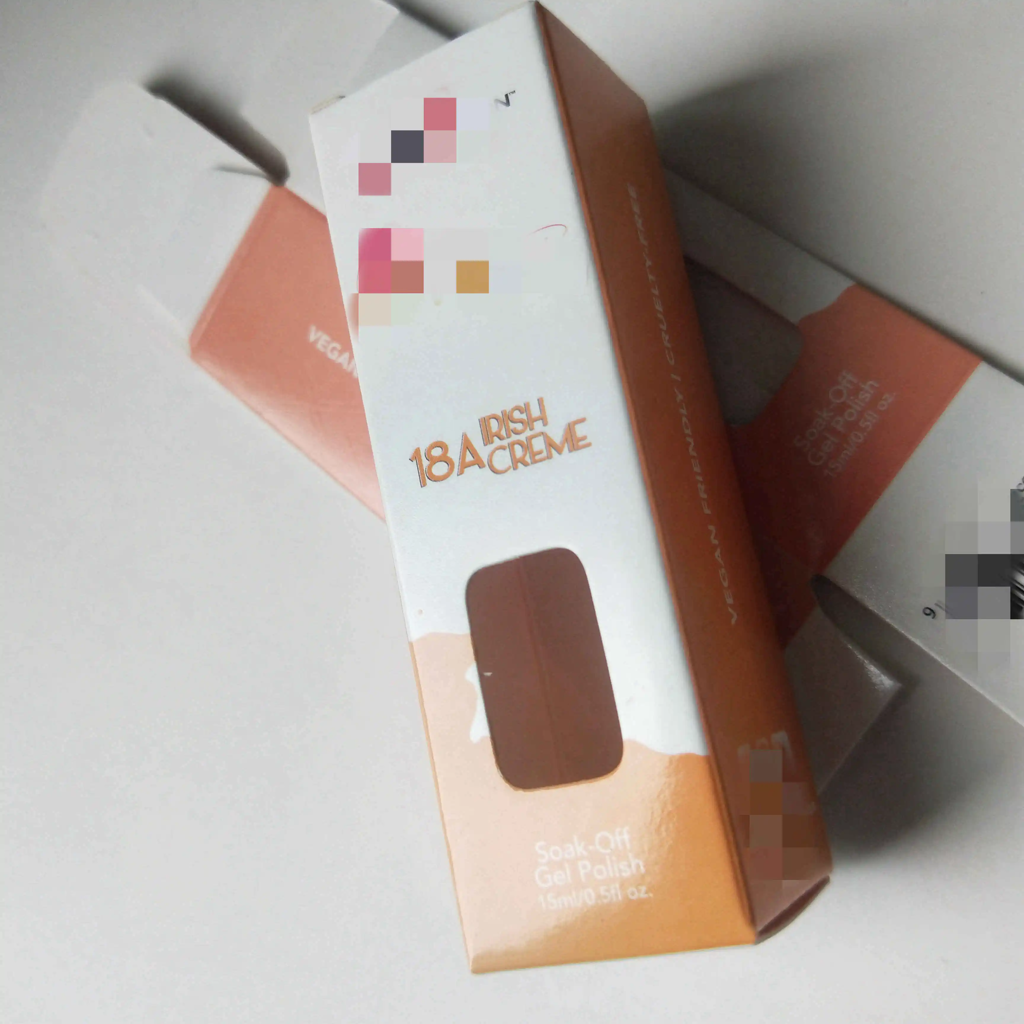 Custom logo uv gel polish boxes packing recyclable folding paper 10ml bottle nail polish packaging box with window