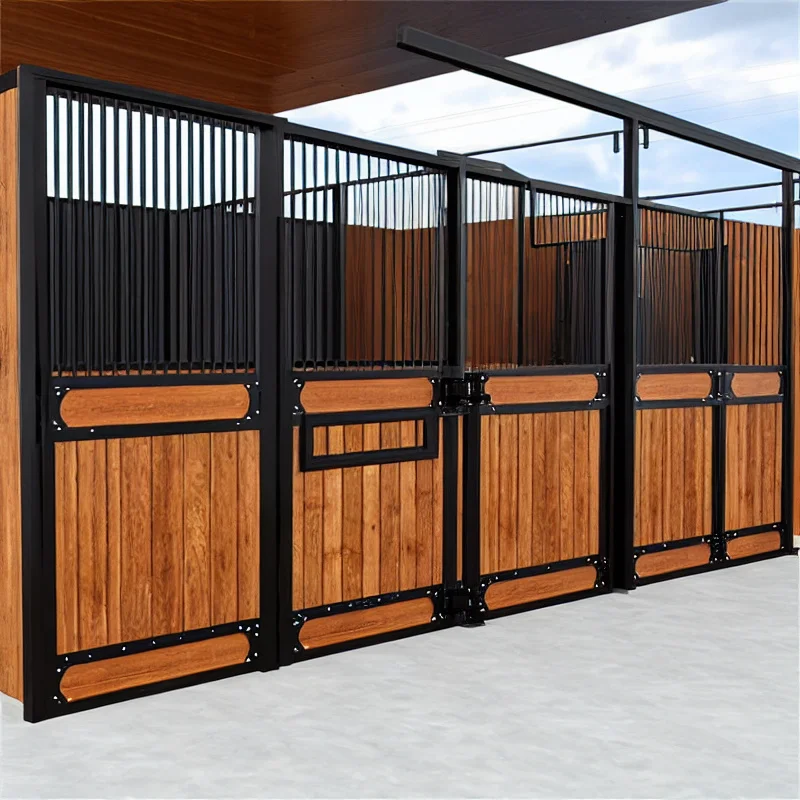 high quality Prefabricated galvanized Horse Stall bamboo stable door