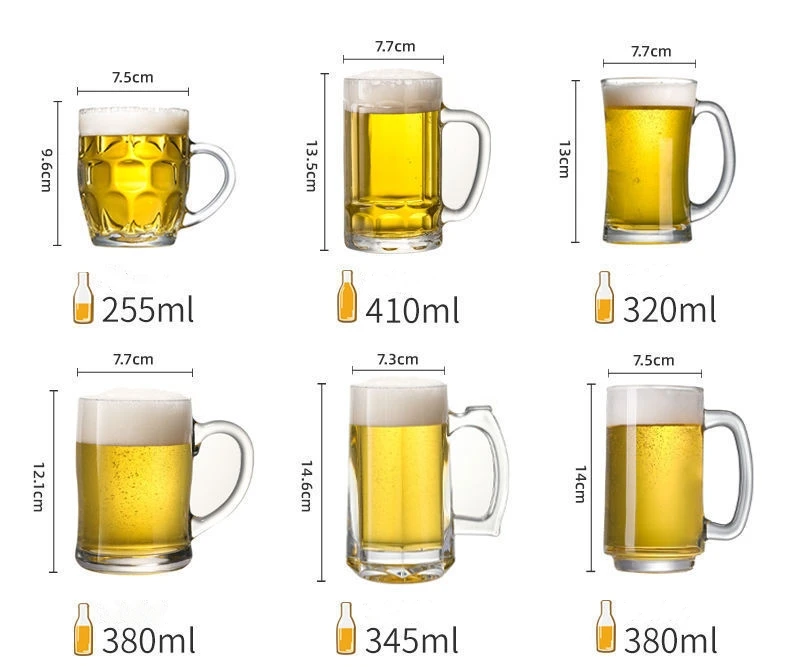 Wholesale Customize Logo Beer glass mug beer glass cup with handle