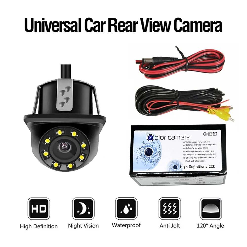 Factory Price 4/8/12 LED Ir Night Vision Rear Parking Aid Waterproof Reverse Backup Camera HD Color Image Car Led Parking Camera