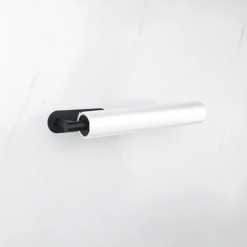 Single Hand Operable Wall Mount Paper towel roll holders stainless steel black Damped toilet roll holder with damping mechanism