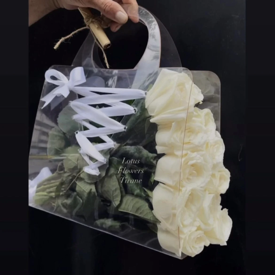 Transparent Portable Flower Bouquet Sleeves Bags For Flower Carrying In Plastic PET PVC Paper