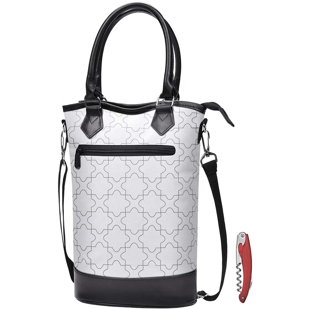 
2 Bottle Wine Carrier Bag Tote Insulated champagne tote bag Waterproof picnic BOX wine cooler bag 