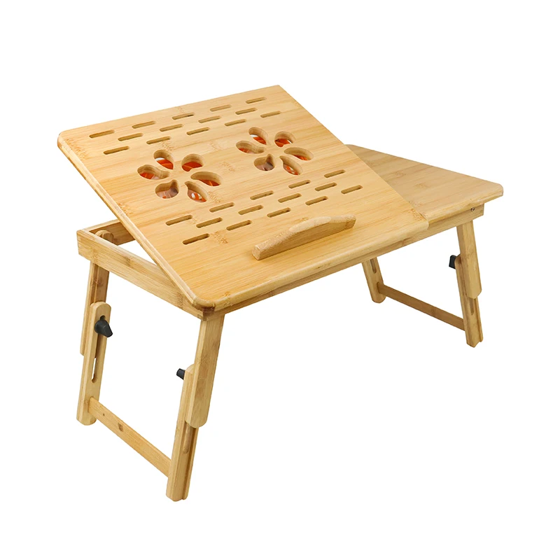 Wholesale Multifunctional Workstation Bamboo Portable Folding Laptop Table