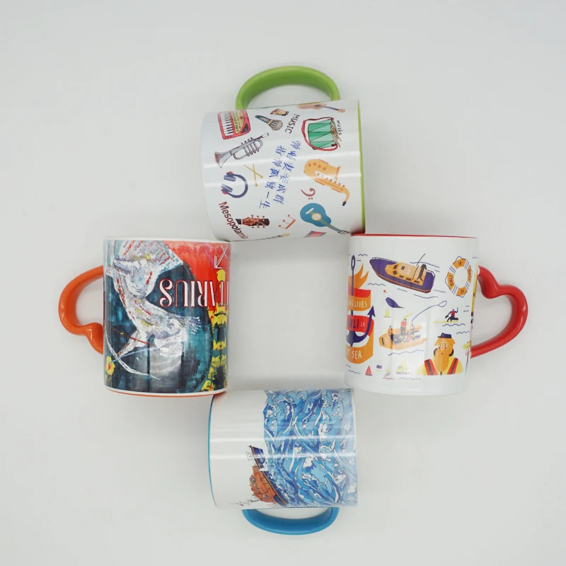 Высококачественная керамическая кружка для кофе с сублимационной печатью 11 унций минимальный заказ Прямая поставка завода