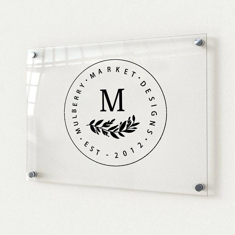 3d Acrylic Business Logo Address Sign Board Office Door Signs Standoff Acrylic Plaque Wall Sign