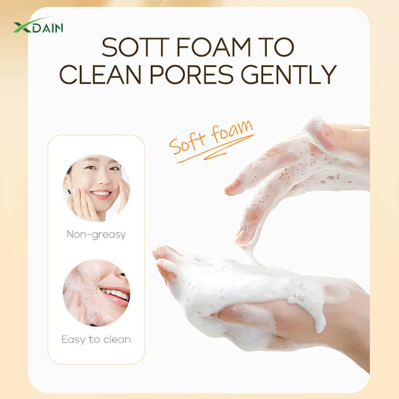 Customized LOGO Face Wash Facial Cleanser Acid Hyaluronic Acid Cleansing Foam Mousse Face Wash Vitamin C Remover Mousse