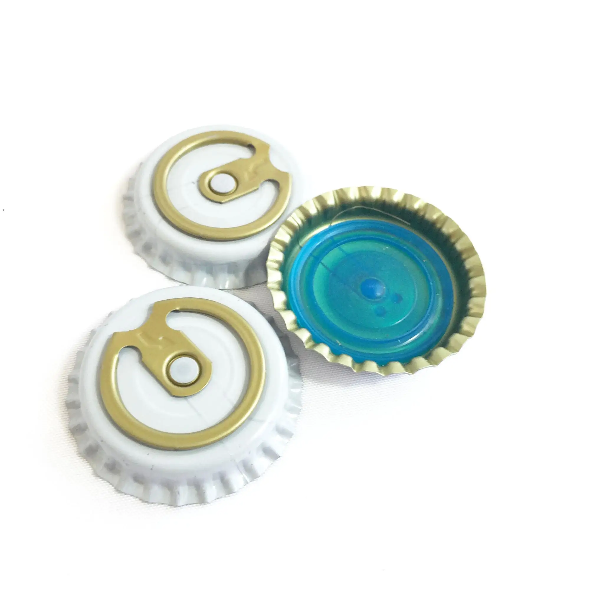 26 mm Non Spill Tinplate Beer Bottle Lids Metal Easy Open Cap Wholesale 26mm Pull Ring Caps
