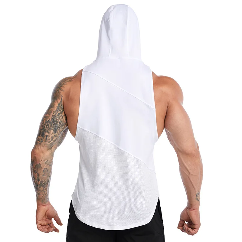 High quality mesh fabric top tank gym gym vest gym wear vest with heand
