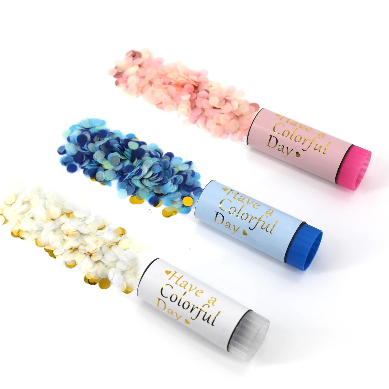 Partycool Custom Biodegradable Rose Gold Paper Confetti Gun Launcher Popper Gender Reveal Confetti Shooter Powder Cannon Party