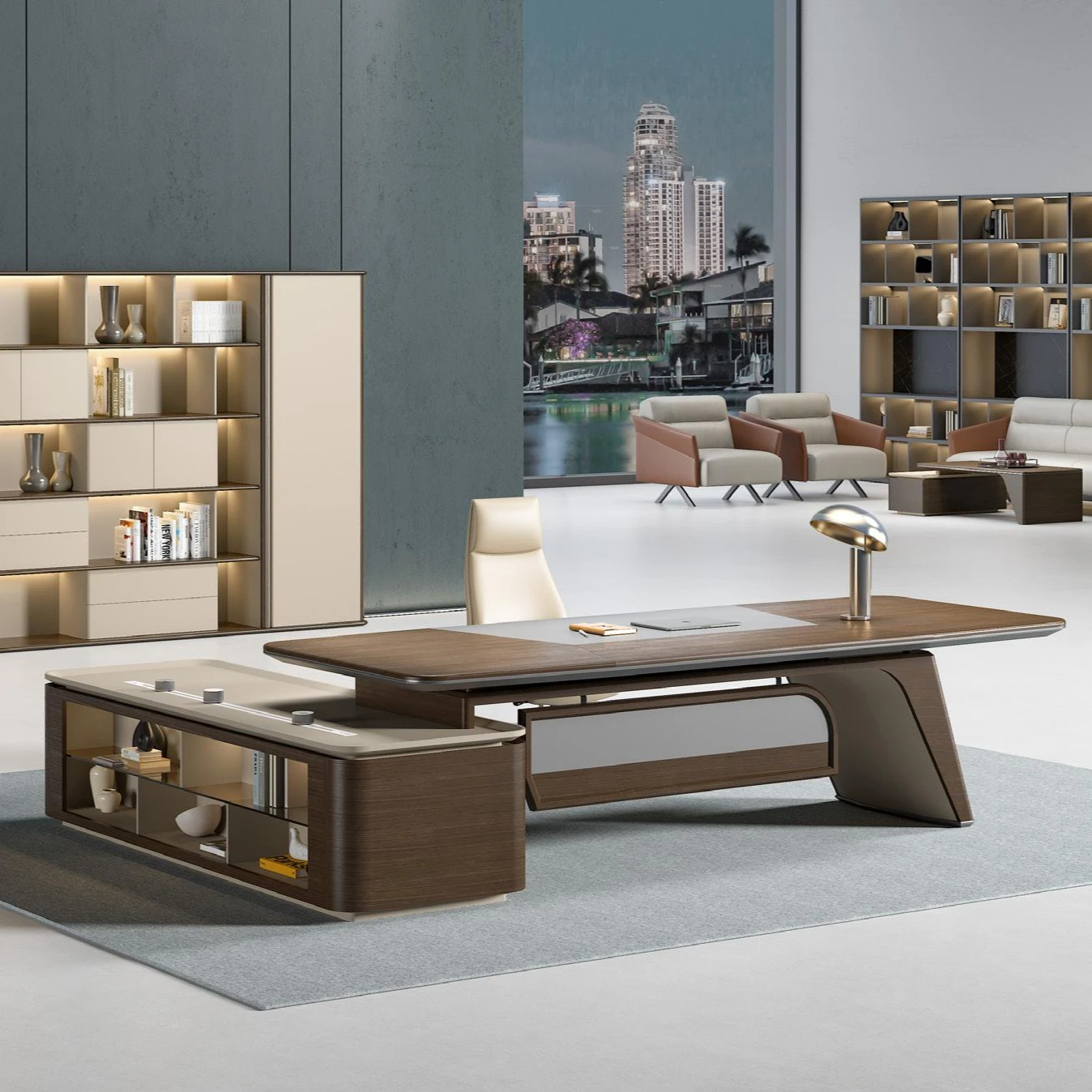 Executive Antique Royal Company Office Furniture Big Desk Modern Design CEO Boss Deluxe Office Table